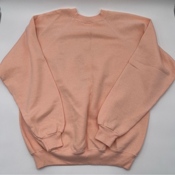 VTG Hanes Peach Embroidered Floral Crewneck Sweater USA Womens *READ* - Picture 6 of 12